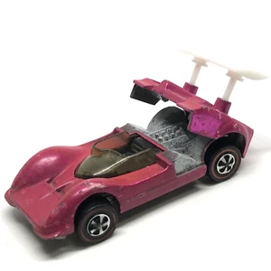 Hot Wheels Redline Chaparral 2G 1968/1969 Hot Pink - Made In U.S.A. W/Repro Wing - Picture 1 of 12