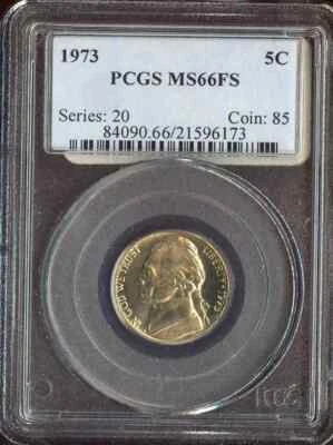 1973 Jefferson Nickel PCGS MS66 Full Steps - Image 1 of 2