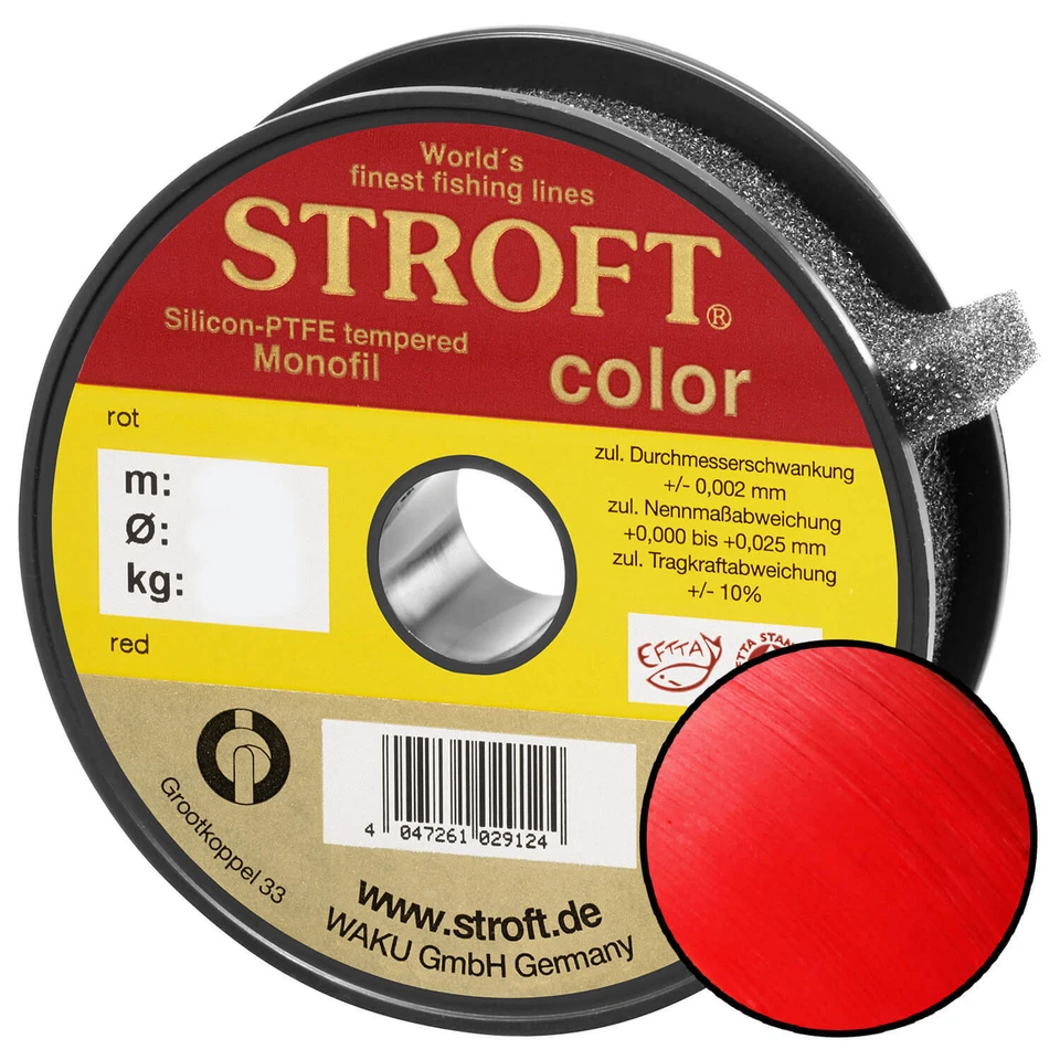 Stroft Color Monofilo Lenza da Pesca Rosso Nylon 25m-5000m 0,13mm -0,5mm - Immagine 1 di 1