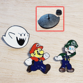 Mario Luigi Boo enamel pins 🍄 Super Mario Bros. pins Nintendo gamer gift NES