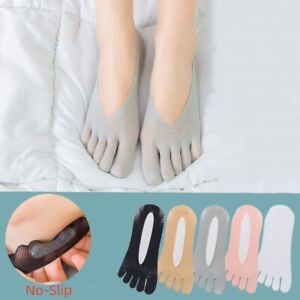 5/10 Pairs No Show Five Finger Toe Invisible Casual Nonslip Fanshion Women Socks