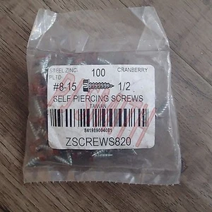 Cranberry Zip Screws Self Piercing #8-15 x 1/2" Sheet Metal Screws 100qty - Picture 1 of 2
