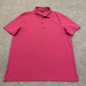 Michael Kors Modern Polo Shirt Short Sleeve MK Cotton Casual Pink Size L Men's