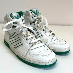 80s Clean Adidas Hi US 9 / FR 44 Leather White & Green Made in Yugoslavia - Bild 1 von 10