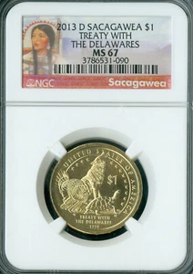 2013 D SACAGAWEA DOLLAR NGC MS67   - Picture 1 of 2