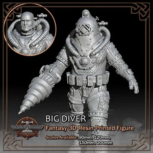 Steampunk Big Diver - Scale 1/18 to 1/6 - 3D Resin Printed Figure Model Kit - Picture 1 of 17