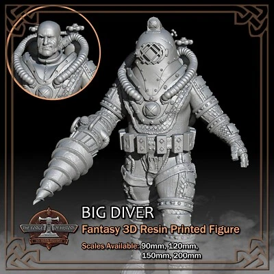 THE FORGE OF HISTORY Big 'Daddy' Taucher - 3D Harz gedruckte Figur Modellbausatz - Maßstab 90 mm bis 200 mm