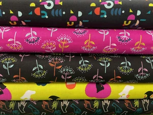 Ruby Star Society Adorn Cotton Fabric by 1/4 Metre* Floral Hands Shapes Pink - Picture 1 of 12