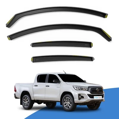 Toyota Hilux MK8 2016-en adelante 4 puertas pick up deflectores de viento 4 piezas viseras de borde tinte Foto 1 de 4