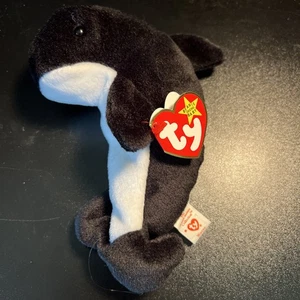 Ty Beanie Babies Waves the Orca Whale Plush 1997 - Picture 1 of 8
