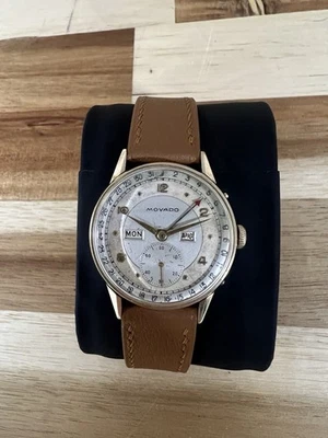 Calendario triple Movado vintage oro 14k sólido Foto 1 de 4