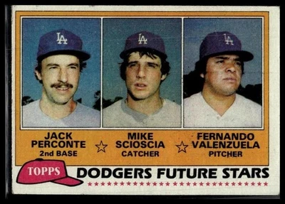 1981 Topps #302 Dodgers Future Stars (Perconte / Scioscia / Valenzuela) controle remoto - Imagem 1 de 2
