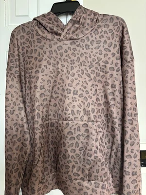 Sudadera con Capucha Estampado de Leopardo Sin Marca Marrón Talla L Estilo Atlético Sudadera con Capucha Unisex Foto 1 de 3