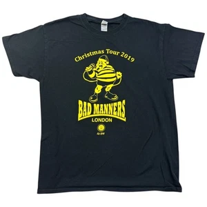 Gildan T Shirt Large Men's Black Cotton Bad Manners 2019 Tour Concert Merch Tee - Picture 1 of 9