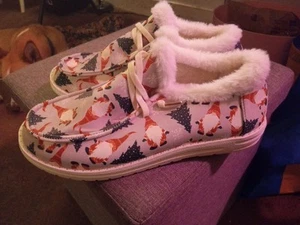 Gnome Slipper Shoe Hard Sole Xmas Christmas Pine Tree Size 42 Size 11 - Picture 1 of 3