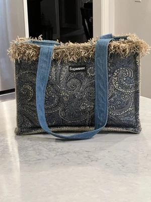 Bolso DADDY Bolso de Mano/Cartera, Azul Paisley con Flecos Foto 1 de 4