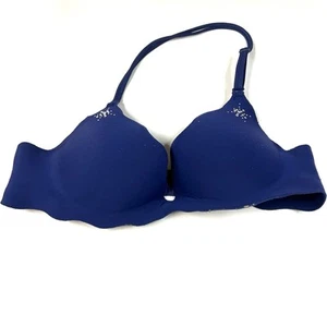Y2K Very Victorias Secret 32B Pushup BH einfarbig blau gepolstert Bügel #0549 - Bild 1 von 10
