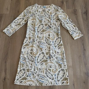 J. Mclaughlin Carly Catalina Cloth Sheath Dress 3/4 Sleeve Paisley Print Small - Picture 1 of 7
