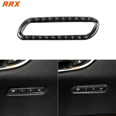 Cubierta de interruptor de memoria de asiento interior de fibra de carbono real para Cadillac XT5 XT6 2016-25 Foto 1 de 4