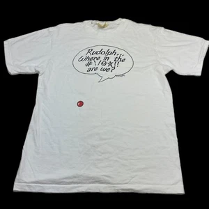 Vtg 80s Christmas T Shirt Funny Holiday Rudolph Lake Street Shirts Mens Large - Picture 1 of 12