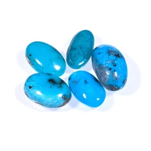 13.5 Ct Natural Persian Turquoise Cabochon 5 Pc Lot Gemstone Certified Turquoise - Picture 1 of 3
