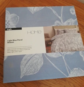Single Duvet Cover & Slip Habitat 2 Piece Bedset Light Blue Floral Pattern Sprin - Picture 1 of 11