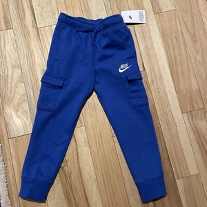 NWT Nike Cargo Sweatpants Royal Blue Boys Size 6 - Picture 1 of 8
