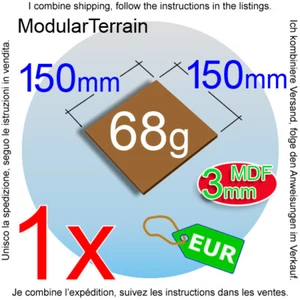 1x 3mm MDF 150mm 150x150mm Square Base Socle Carré War Hammer 40k Age Of Sigmar - Imagen 1 de 7