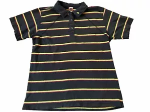 IPATH Footwear Polo Camicia a Righe Uomo M Skateboard Rasta Vintage Y2K Skate - Foto 1 di 16