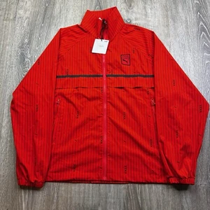 Puma Vogue X Woven Striped Jacket Womens S Small Red Casual Athletic - Picture 1 of 11