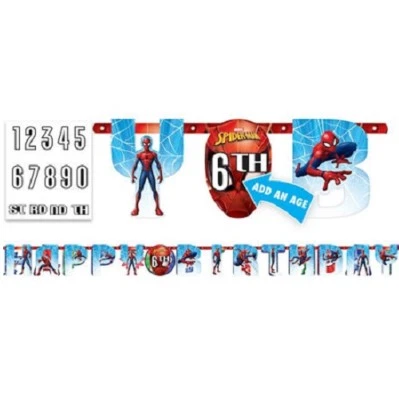 Marvels Spider-man Añadir una Edad Feliz Cumpleaños Jumbo Letra Banner Kit  Foto 1 de 2
