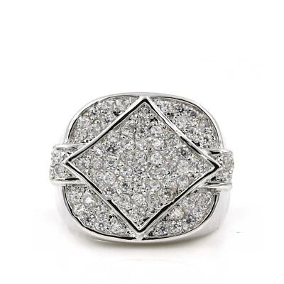 Anillo Pinky Acero Inoxidable 316 Pavé Para Hombre Forma Cuadrada Circonita Foto 1 de 4