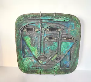 Sale! MODERNIST ART Keramik Wandrelief, Gesichter, neuwertig - Bild 1 von 7