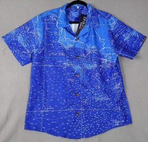 Camisa Campamento Surfer Buzo Pescador Carta Náutica Santa Bárbara Islas del Canal Talla M - Imagen 1 de 10