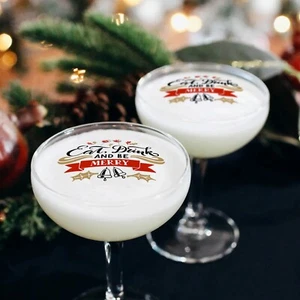 Gin Navidad Cóctel Bebidas Comestible Topper Fiesta Comer Beber Be Feliz - Imagen 1 de 2