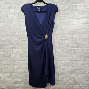 American Living Womans Blue Waterfall Ruffle Sheath Dress, Size 10 - Picture 1 of 5