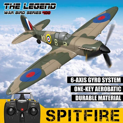 Avión de combate RC Spitfire militar Segunda Guerra Mundial modelo control remoto RTF 2,4 gHz Foto 1 de 4