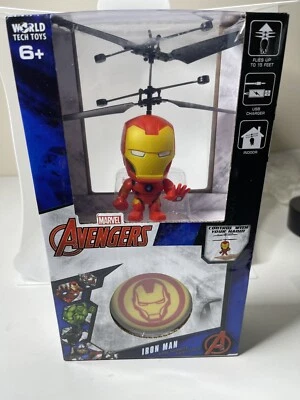 Iron Man Flying UFO Helicopter Flies 15 Ft High Rechargeable Battery Sealed - Image 1 of 4