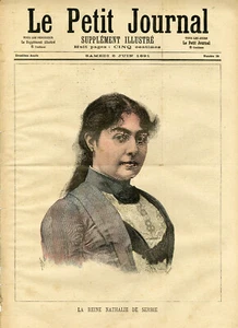 "LE PETIT JOURNAL N°28 du 6/6/1891" LA REINE NATHALIE DE SERBIE / CAMBRONNE - Picture 1 of 2