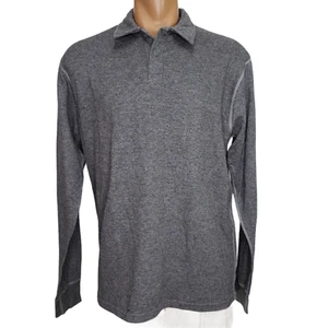 LL Bean Large Thermal Polo Shirt 2 Layer Driver Gray Cotton Wool L/S Canada - Picture 1 of 5