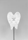 White Angel Wings Plaque on Stick Grave Stone Decoration Tribute Memory Ornament