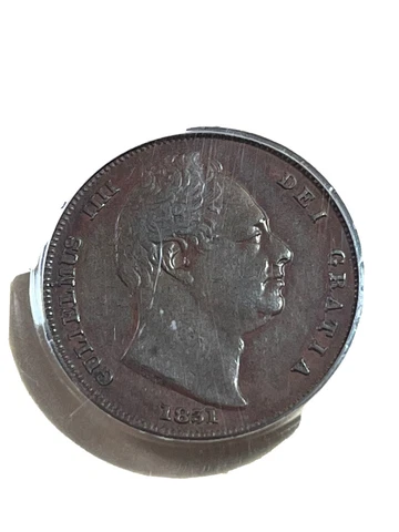 1831 Great Britain 1 Farthing Graded XF45 by PCGS Cover