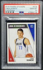 `:🔥 LUKA DONCIC EUROPEAN ROOKIE🔥 2018 Panini NBA Sticker #428 🔥 PSA 10 🔥