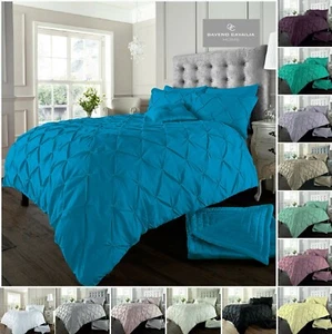 Pintuck Pleated Alford Duvet Cover Set Bedding With Pillowcase All UK Sizes  - Picture 1 of 54