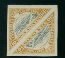 Liberia 1919, 10c Grenville  triangle, IMPERF, frame printed BOTH sides #F16
