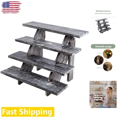 Soporte rústico para cupcakes - Mesa de exhibición de madera de 4 niveles para postres y surtido de alimentos... Foto 1 de 4