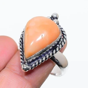 Orange Aventurine Gemstone Handmade Jewelry Ring Size Adjustable KR-117 - Picture 1 of 1