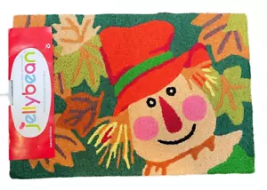 New Jellybean Rug Smiling Scarecrow Autumn Leaves Accent  Rug 30” x 20”  Fall - Picture 1 of 6