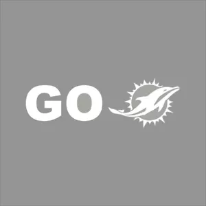 Go Miami Dolphins 1 Color NFL Window Wall Vinyl Decal Sticker - Picture 1 of 5