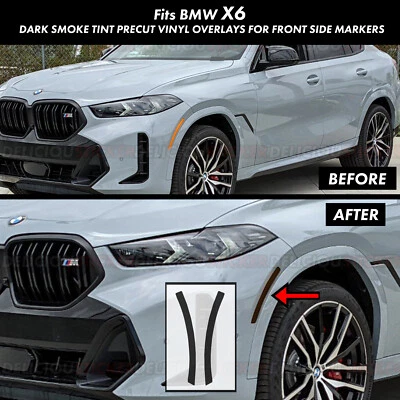 Fits 2024-2026 BMW X6 Smoke Front Side Markers PreCut Decals Tint Overlay Vinyl Foto 1 de 4